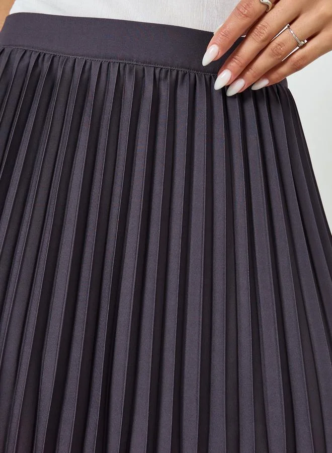 Styli Ombre Look Pleated Midi Skirt